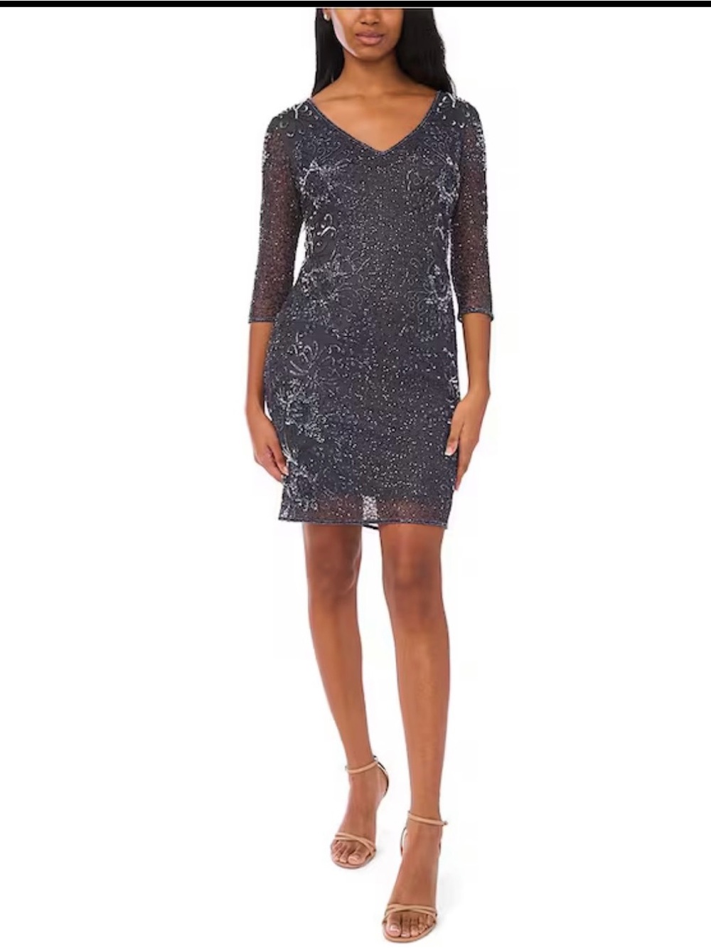 Pisarro Nights Beaded V-Neck Dress